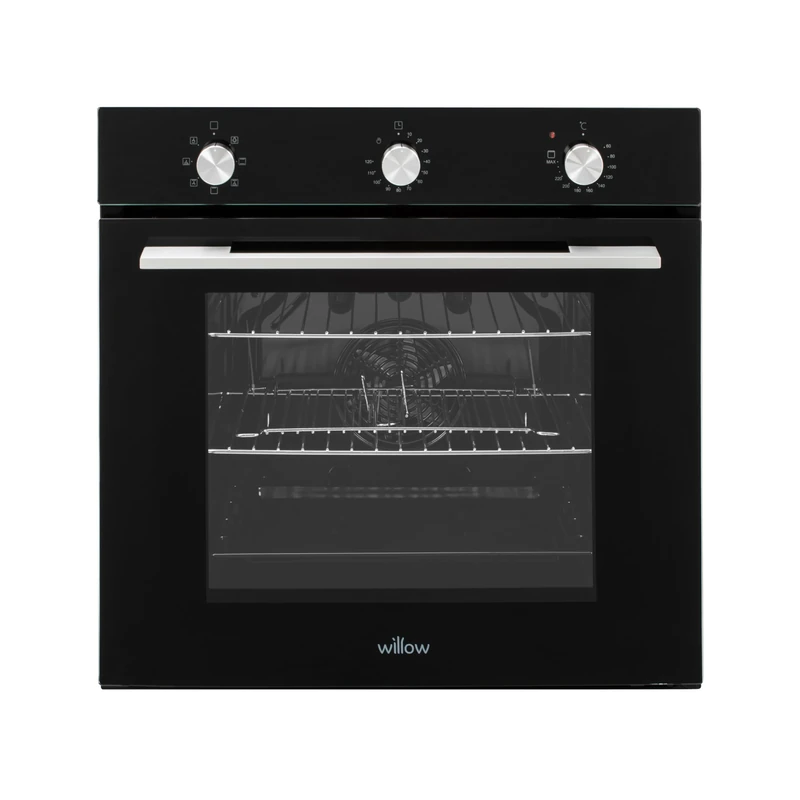 Willow WOF60BK 60cm Fan Assisted Single Oven - 68L, Grill, Timer