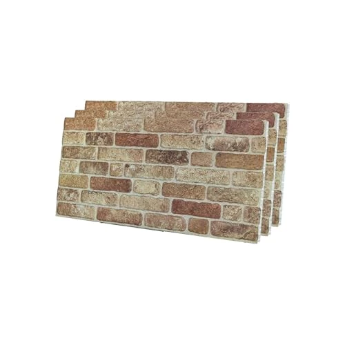 IZODEKOR 3D Wall Panels Brick Effect - Cladding, Stone Look, Styrofoam Facing for Living Room, Kitchen, Bathroom, Balcony, Bedroom, Back of Counter and Teras | Cross Town