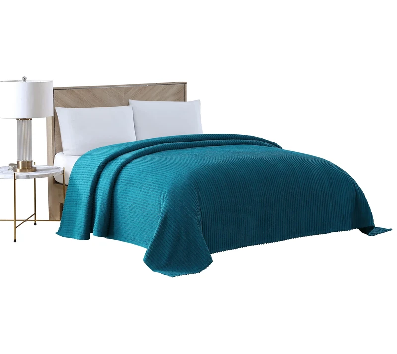 Beatrice Home Fashions Chenille Bedspread, Cotton, Peacock, King