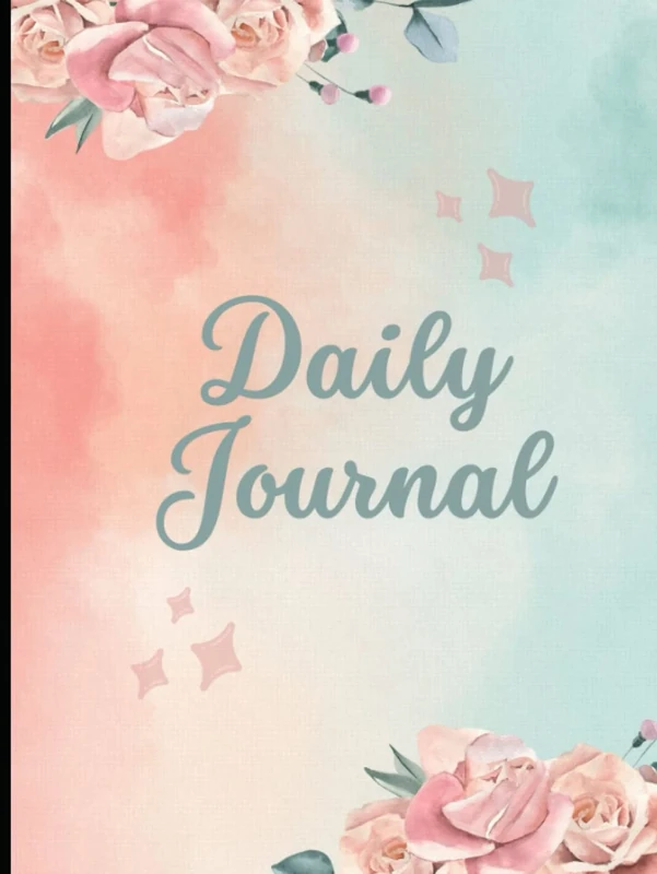 Colorful Watercolor Aesthetic Flowers Daily Journal Cover A4