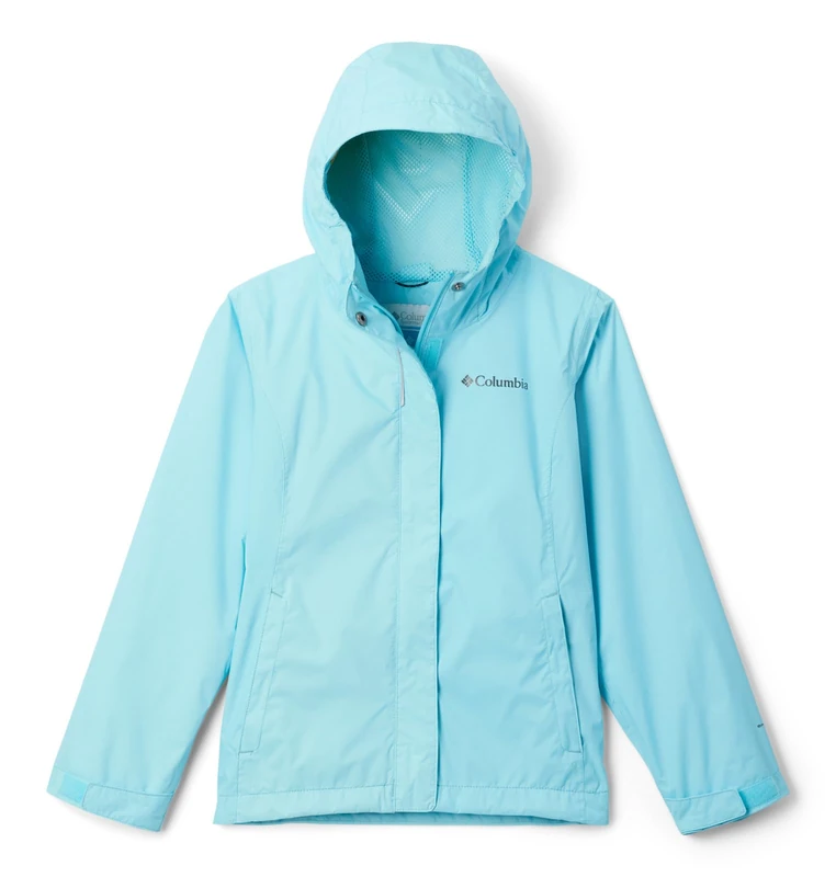 Columbia Girl's Arcadia Jacket, Waterproof Rain Jacket, Aquamarine, Size XS