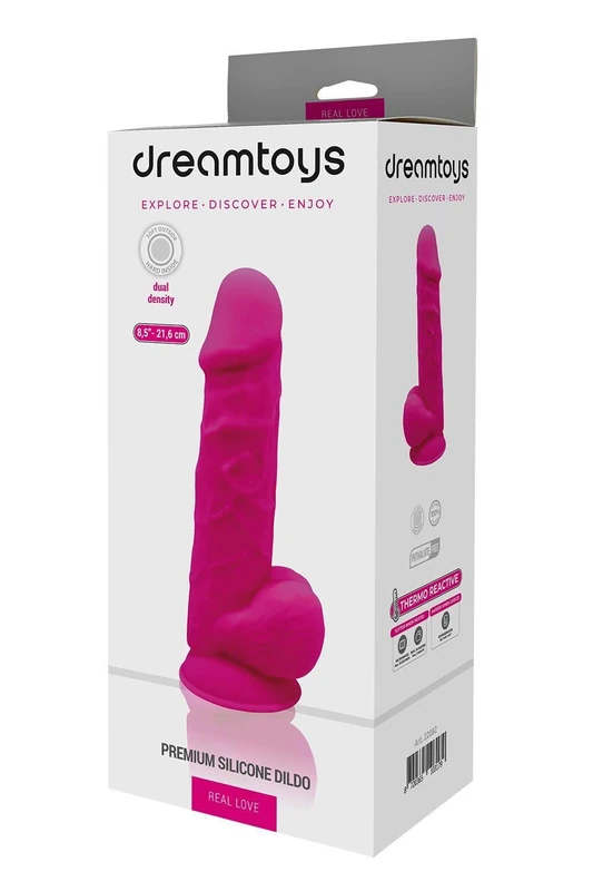 Dream Toys Real Love Dildo with Balls 22 cm Fuchsia