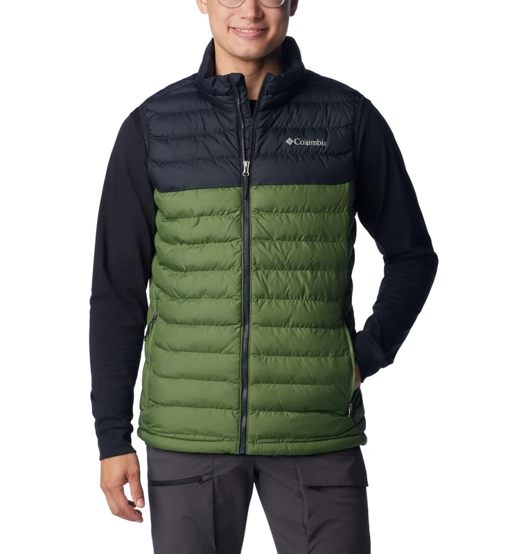 Columbia Men's Powder Lite Vest, Puffer Vest Body Warmer, Canteen/Black, Size XS