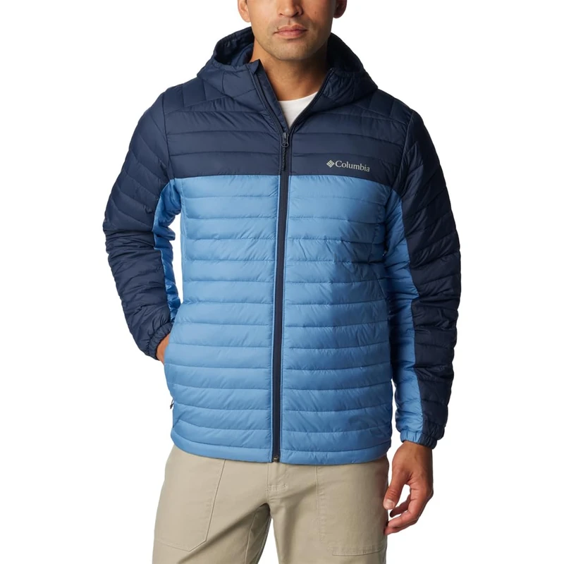 Columbia Men's Silver Falls Hooded Jacket, Hooded Puffer Jacket, Skyler/Collegiate Navy, Size S