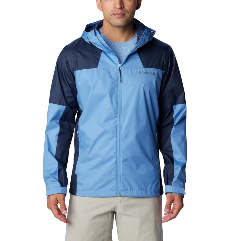 Columbia Men's Inner Limits Jacket, Waterproof Rain Jacket, Skyler/Collegiate Navy, Size M