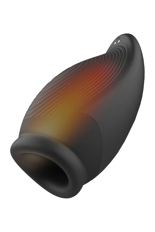 Dream Toys Ramrod Heating Squeezable Vibrating Stroker Black 17 cm