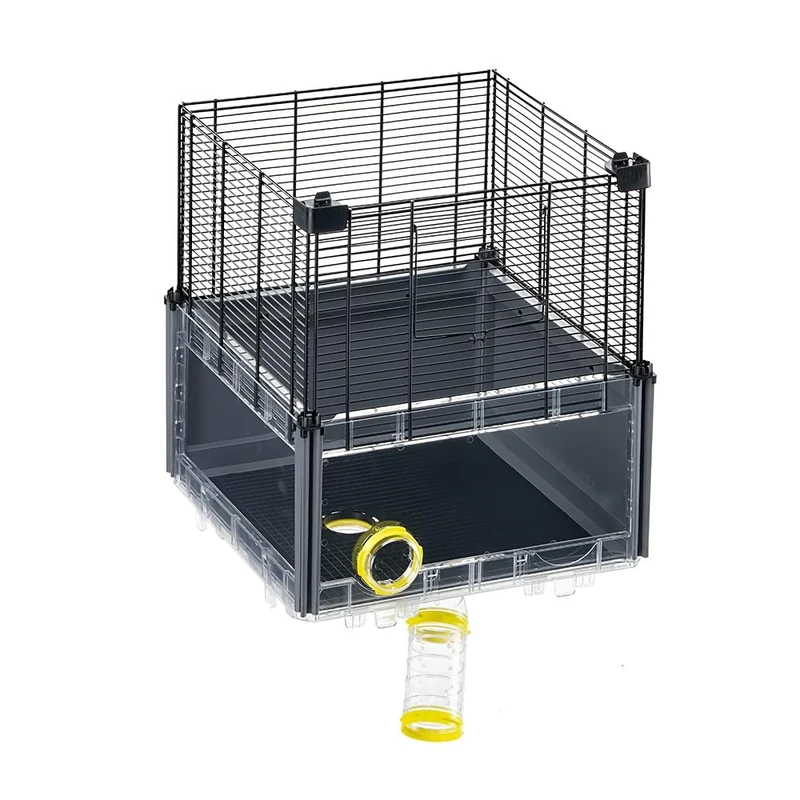 Ferplast Hamster Cage Extension, Mouse Cage MULTIPLA HAMSTER, Roof, Metal and Recycled Plastic - Image 1
