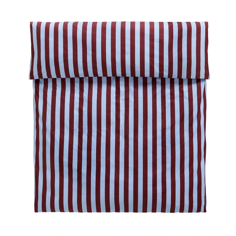 HAY Été 541850 Cotton Duvet Cover Bordeaux and Sky Blue Size 135 x 200 cm - Image 1