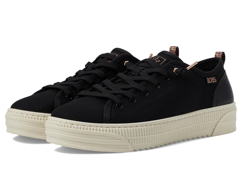 Skechers Women's Bobs Copa Sneaker, Black Canvas, 2.5 UK