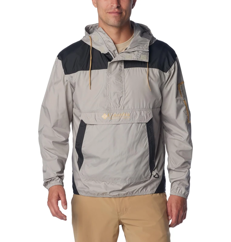 Columbia Men's Challenger Windbreaker, Lightweight Windbreaker Jacket, Flint Grey/Shark, Size XL - Image 1
