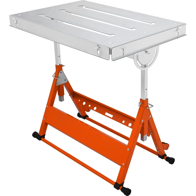 VEVOR Welding Table 30" x 20", 400lbs Load Capacity Steel Welding Workbench Table on Wheels, Folding Work Bench with Three 1.1" Slot, 3 Tilt Angles, Adjustable Height, Retractable Guide Rails
