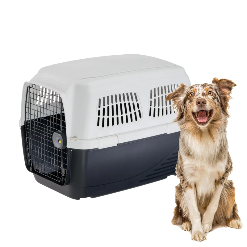 Ferplast Dog Carrier CLIPPER 5, IATA Approved Dog Travel Crate, Medium Dog Carrier max 30 Kg, Pet Carrier for Airline, Car, Train, 82 x 57 x h 60 cm, Steel Door, Secure Closure