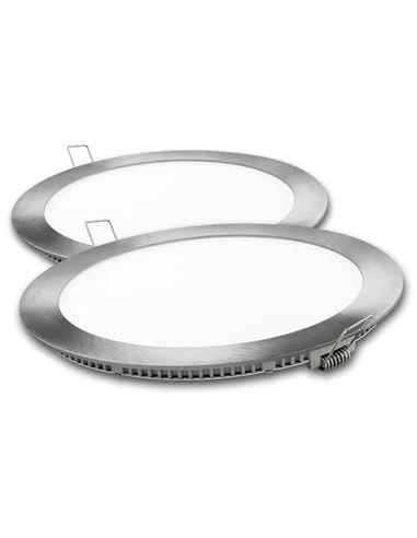 Downlight LED Redondo Plata 18W.F.2UNID