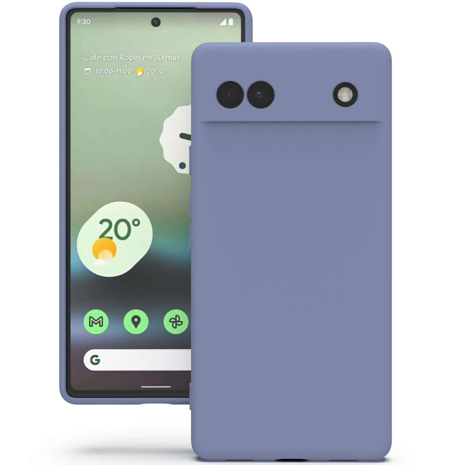 YATWIN Silicone Case for Google Pixel 6A 5G, Soft-Touch, Shockproof, DustProof, Antiskid Full Body Armour Phone Cover for Google Pixel 6A 5G - Lavender Grey