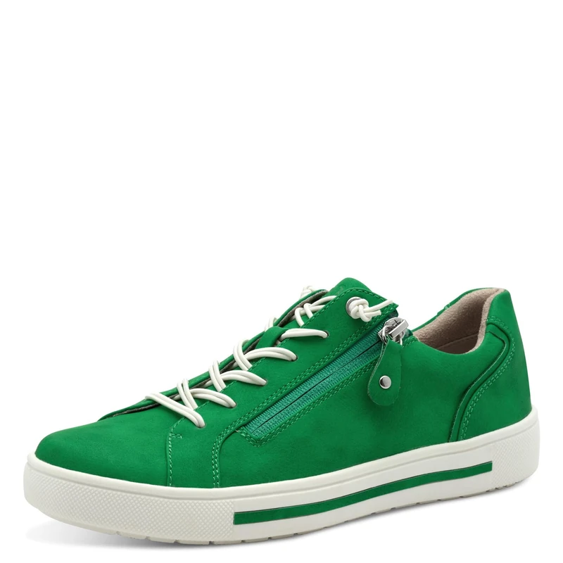 Jana Women’s Flat Sneakers with Zip Vegan, Green, 8 UK