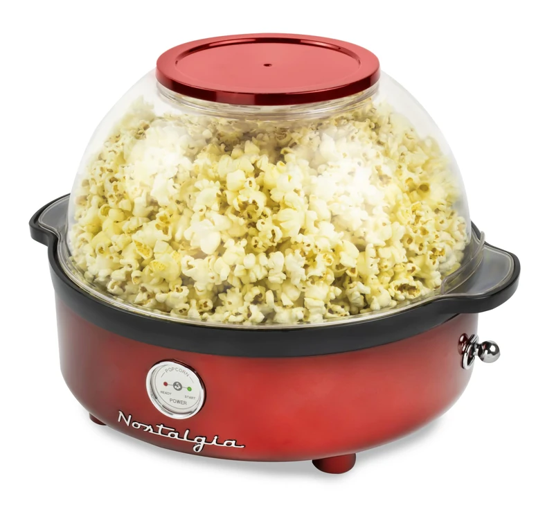 Nostalgia Retro Stirring Popcorn Machine 5.5 L Red