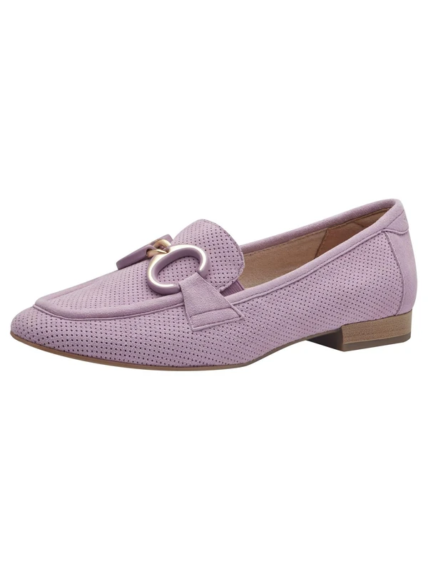 Tamaris Comfort Women’s Leather Slippers with Block Heel, Lavender, 3,5 UK