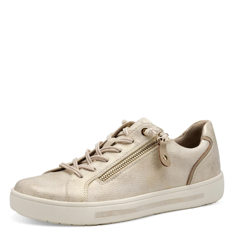 Jana Women’s Flat Sneakers with Zip Vegan, Cloudy Gold, 5 UK