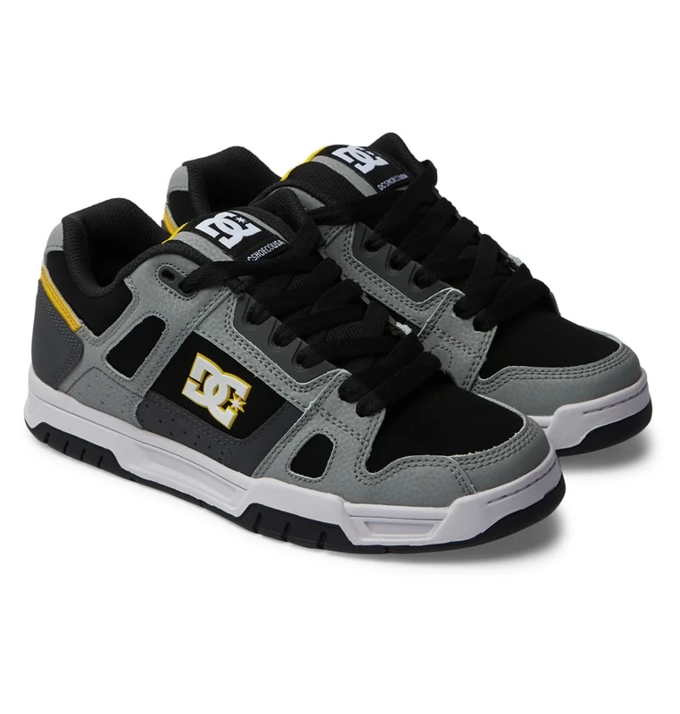 Dc Shoes Men's Stag Sneaker, Grey Yellow, 7 UK