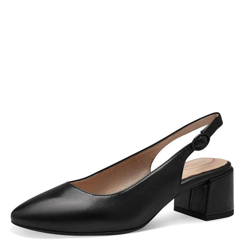 Tamaris Comfort Women’s Slingback Pumps Leather Elegant, Black Nappa, 6 UK