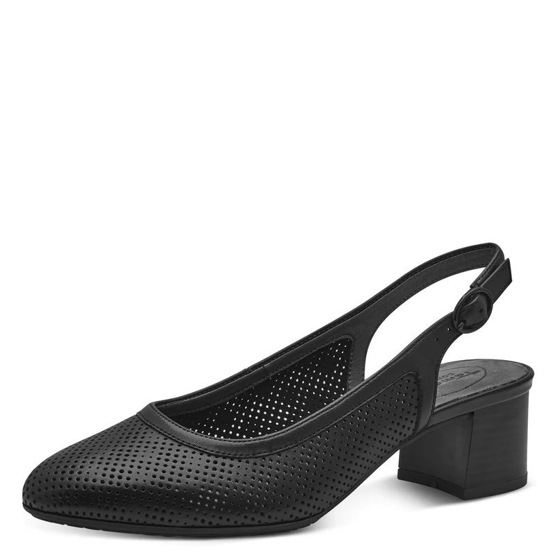 Tamaris Comfort Women’s Slingback Pumps Leather Elegant, Black, 5 UK
