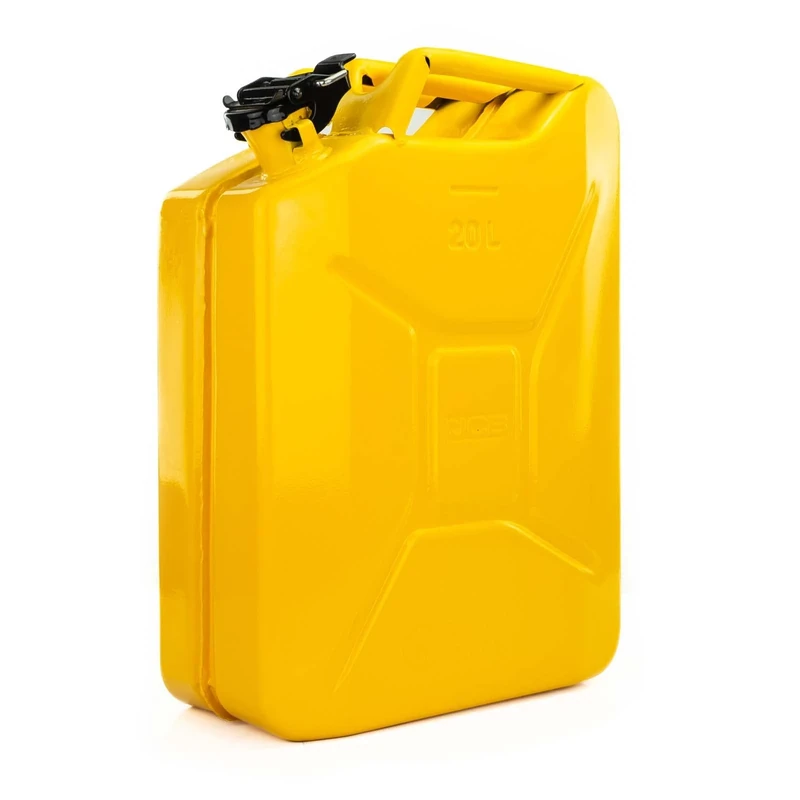 JCB Professional Jerry Can 20L, Fuel and Liquid Portable Container, Sturdy Steel Metal For Flammable Substances Like Petrol And Toxic Materials For Cars Trucks Motorcycle