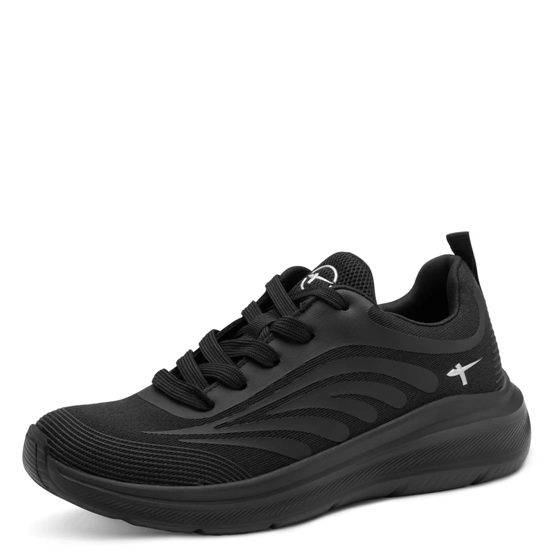 Tamaris Comfort Women’s Flat Sneakers Sporty Vegan, Black, 7,5 UK