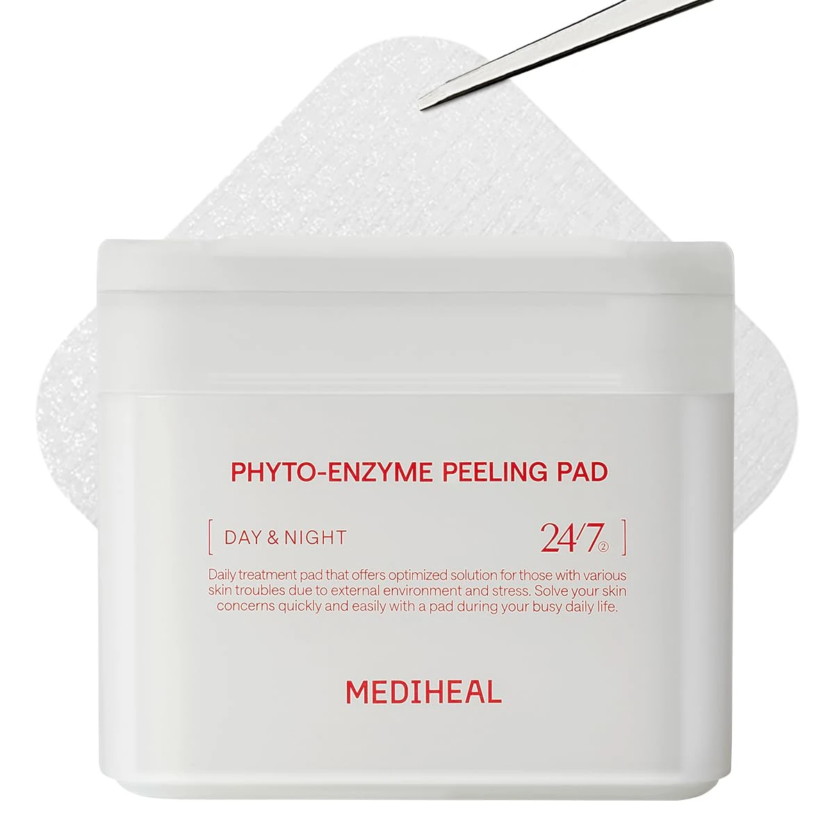 MEDIHEAL Phyto Enzyme Peeling Pad - Vegan Face Resurfacing Gauze with LHA & Papaya Enzyme - Pore-Tightening, Sebum-Control Exfoliating Dead Skin Cells, 90 Pads