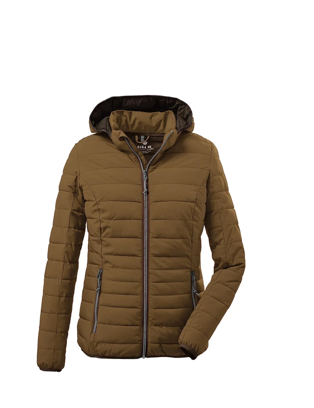 G.I.G.A. DX Uyaka 28041-000 Women's Quilted Casual Functional Jacket in Down Look with Zip-Off Hood Light Brown Size 10