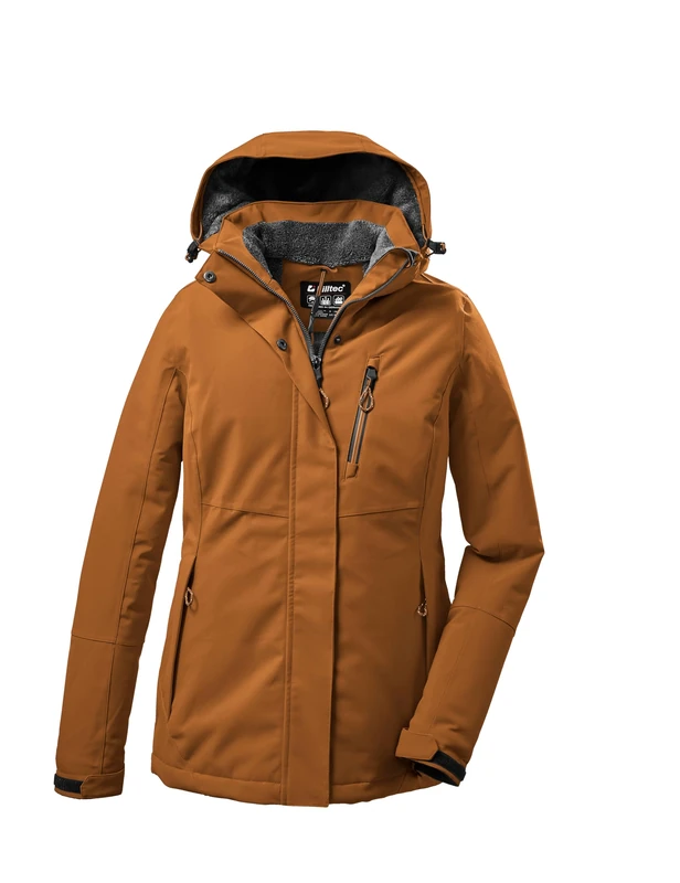 Killtec KOW 140 WMN JCKT 37411-000 Women's Functional Winter Jacket with Zip-Off Hood Dark Curry Size 36