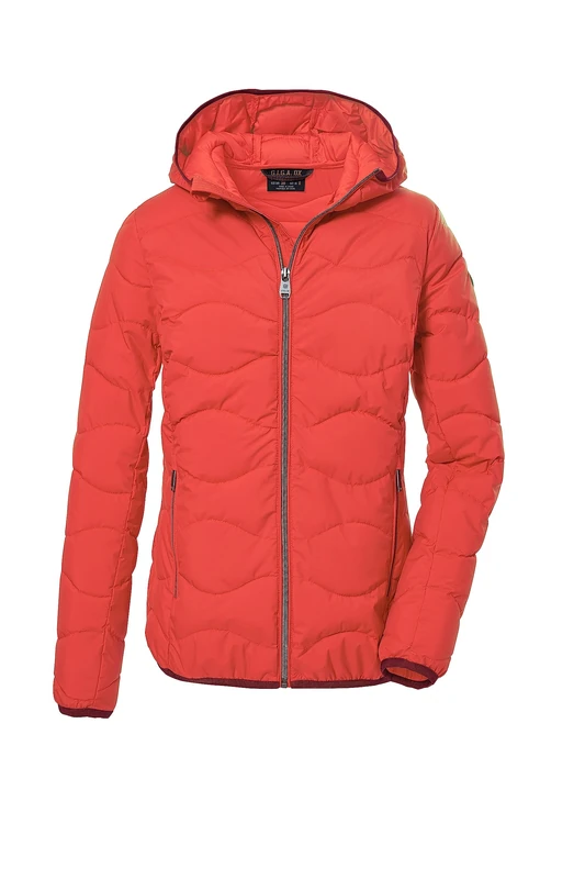 G.I.G.A. DX Women's Gw 21 Wmn Qltd Jckt Quilted Hood/Functional Jacket is Water-Repellent, Neon Pure Orange, 42