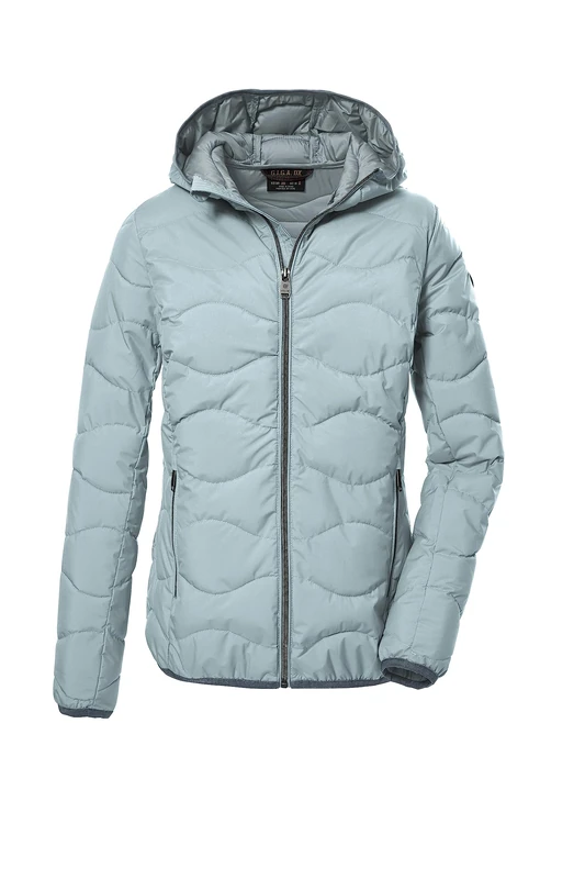 G.I.G.A. DX Women's quilted jacket with hood/functional jacket is water-repellent GW 21 WMN QLTD JCKT, light aquaverde, 48, 39845-000