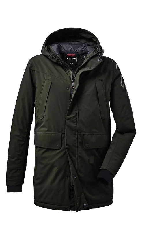 Killtec Men's Kow 115 Mn Prk Functional Parka with Hood, Dark Olive, L