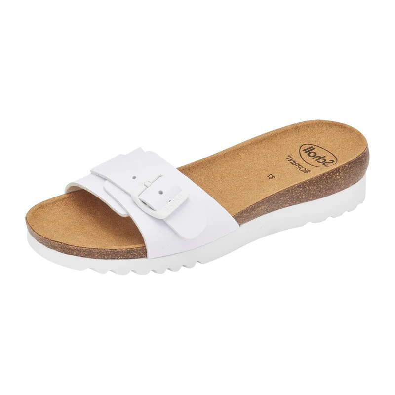 Scholl Ginni, Women's Sandal, White, 37 EU, White, 5 UK