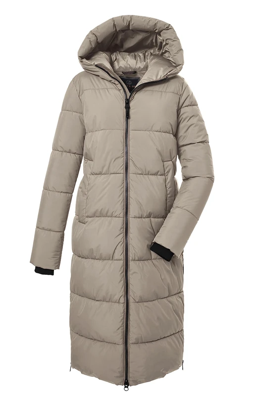 G.I.G.A. DX Women's Quilted Coat with Hood/Functional Coat is Water-Repellent GW 50 WMN QLTD CT, Light Beige, 38, 39840-000