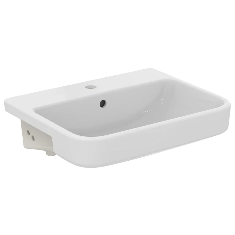 Ideal Standard i.Life B 55cm Semi-recessed Bathroom Sink/Basin, 1 tap Hole, E260401, White
