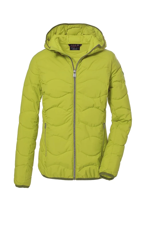 G.I.G.A. DX Women's Quilted Jacket with Hood/Functional Jacket is Water-Repellent GW 21 WMN QLTD JCKT, Dark Lime, 40, 39845-000