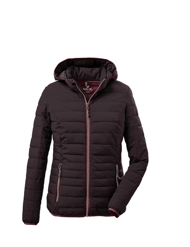 G.I.G.A. DX Uyaka 28041-000 Women's Quilted Casual Functional Jacket in Down Look with Zip-Off Hood Plum Size 12