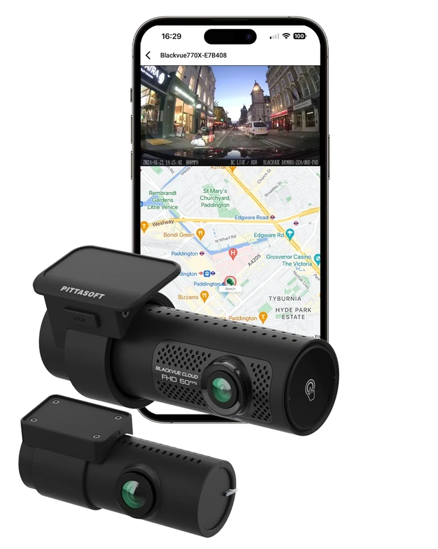 BlackVue DR770X-2CH Dash Cam UK Edition - Dual 1080p Full HD Front & Rear Cameras, Sony STARVIS Sensors, GPS, Wi-Fi, Bluetooth, 128GB SD Card, Parking Mode, 4G LTE Ready