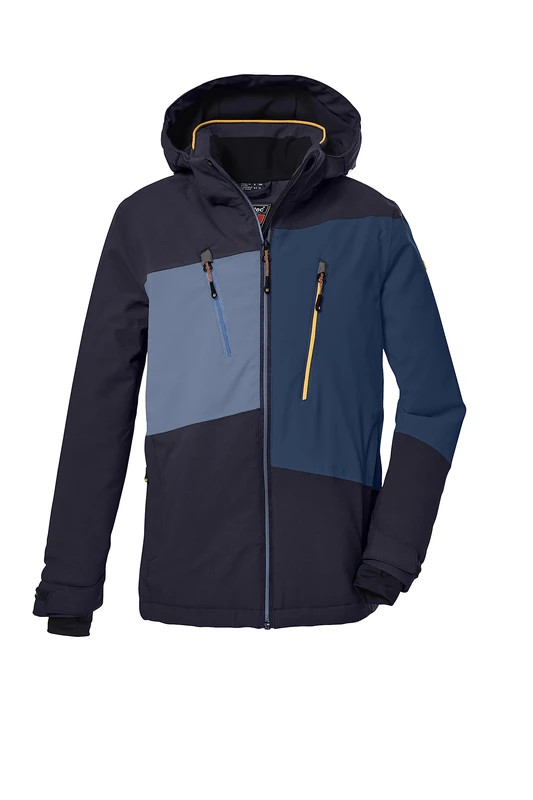Killtec 39896-000 Boys' Ski Jacket with Removable Hood and Snow Guard Waterproof KSW 174 BYS SKI JCKT Black Blue 152