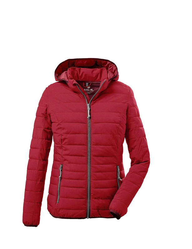 G.I.G.A. DX Women's Uyaka Quilted Casual Functional Jacket in Down Look with Zip-Off Hood, red, 36 (EU)