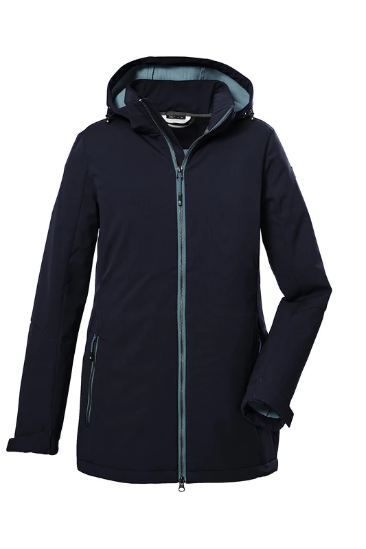 Killtec Women's Kow 8 Wmn Sftshll Jacket Softshell Jacket/Outdoor Jacket with Removable Hood