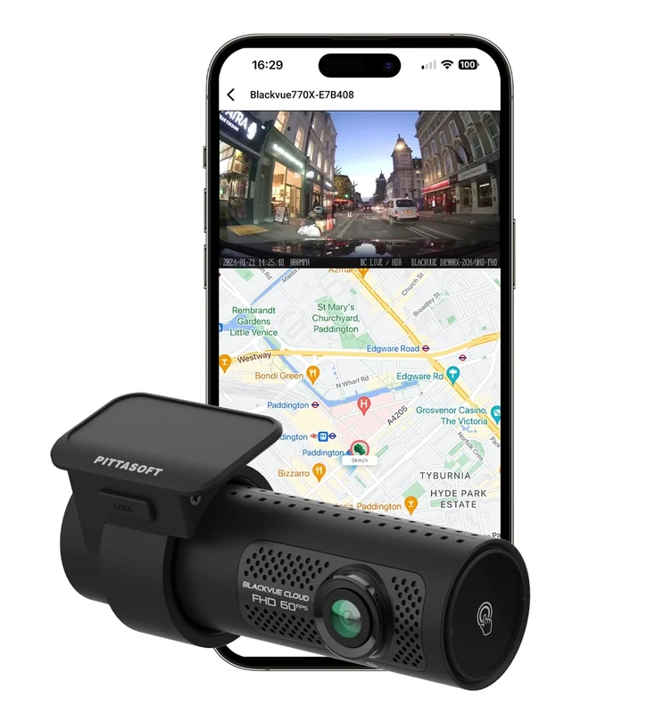 BlackVue DR770X-1CH Dash Cam UK Edition - 1080p Full HD Front Camera, Sony STARVIS Sensors, GPS, Wi-Fi, Bluetooth, 128GB SD Card, Parking Mode, 4G LTE Ready