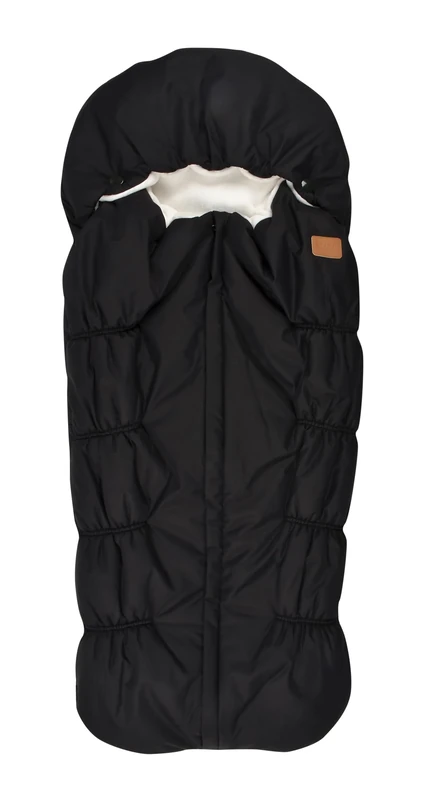 Béaba Baby Pram/Stroller Footmuff, 100% Waterproof, Windproof, Ultra Warm Double Fleece, TOG 6, 3 and 5 Point Harness Passage, Covering Hood, Zip Closure, 6-24 Months, Black