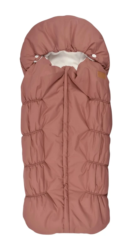 Béaba Baby Pram/Stroller, 100% Waterproof, Windproof, Ultra Warm Double Fleece, TOG 6, 3 and 5 Point Harness Passage, Covering Hood, Zip Closure, 6-24 Months, Terracotta