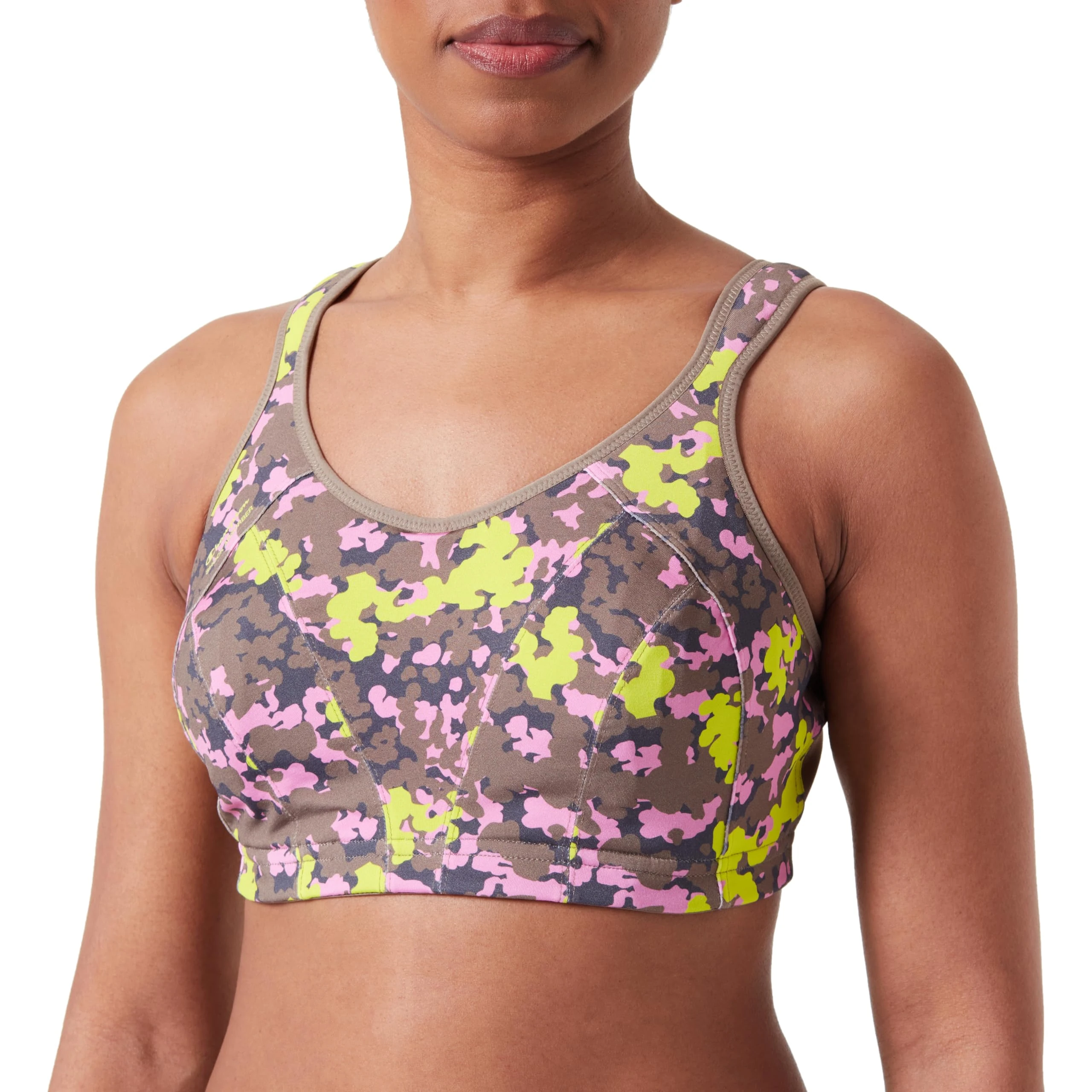 Champion Shock Absorber S4490 - Active Multi Sport Bra Sports Bra, Brown Allover, IT 2C (EU 70C)(UK 32C) Woman, Brown Allover, 32C
