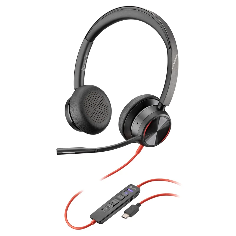 Poly Blackwire 8225 Premium Wired Headset – Active Noise Canceling – Hi-fi Stereo - Connect to PC/Mac - Certified for Microsoft Teams