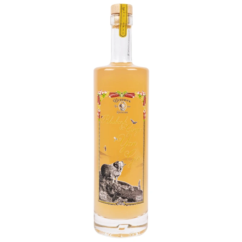 Herdwick Distillery Rhubarb & Ginger Yan Gin- 40% ABV Premium Small Batch, 10 Botanicals & Rhubarb and Ginger Syrup, Handcrafted in the Lake District, Gluten Free, Vegan 70cl Bottle