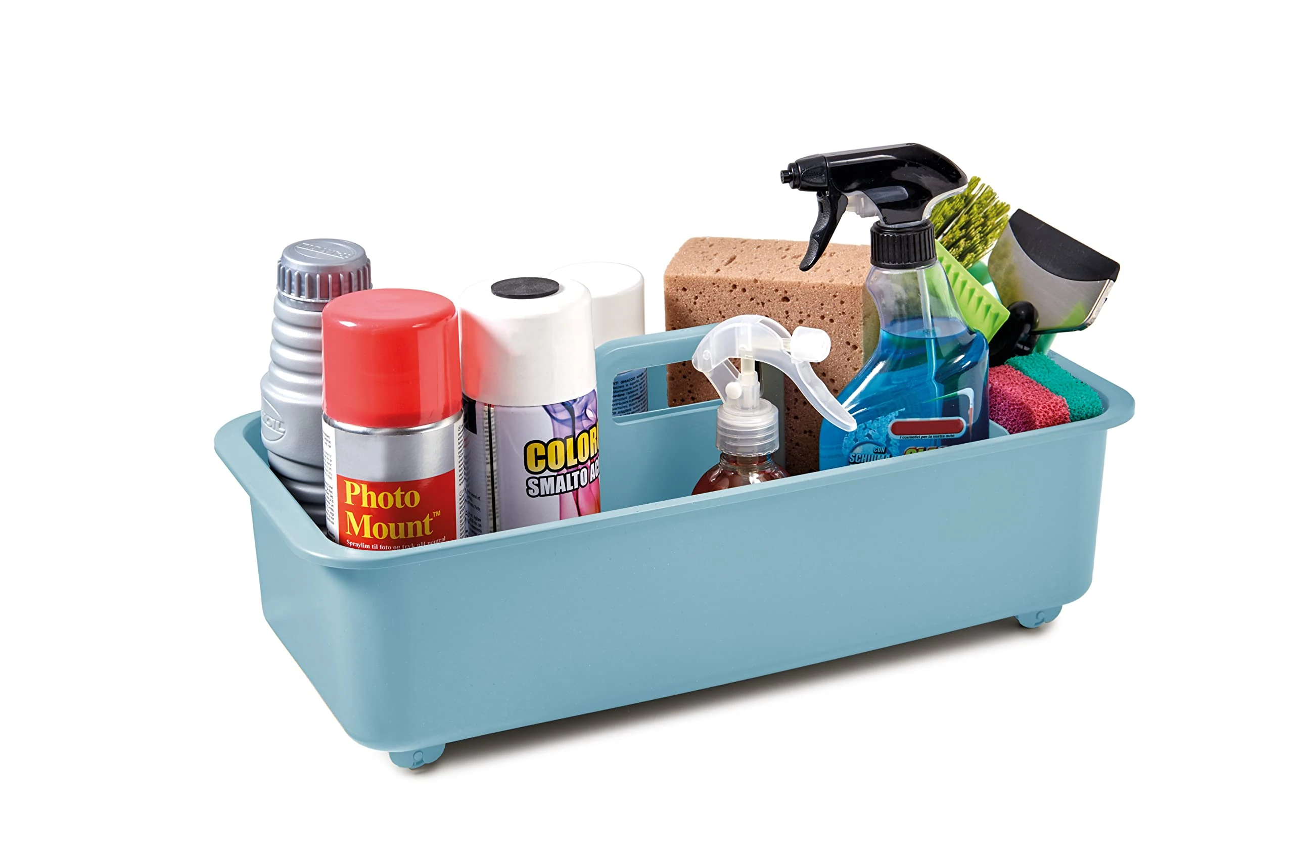 Snips Undersink Storage Organizer, Under Sink Caddy with Wheels, Colour Light Blue, 45,3 x 20,8 x 17,5, Made in Italy, Bpa Free
