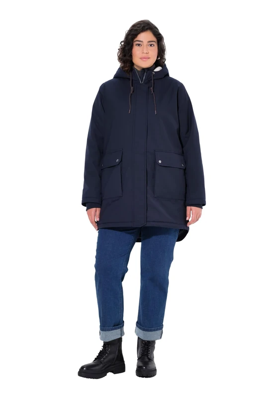 Ulla Popken Women's Hyprar Funktionsjacke mit Teddyfutter Jackets, navy, 24-26